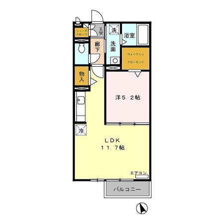 長久手ハイツ　Ａ（205） 間取り図画像