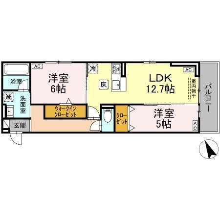 GRAND D-ROOM平芝（102） 間取り図画像
