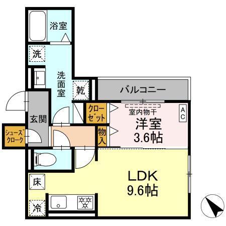 セレスティア東梅坪（101） 間取り図画像