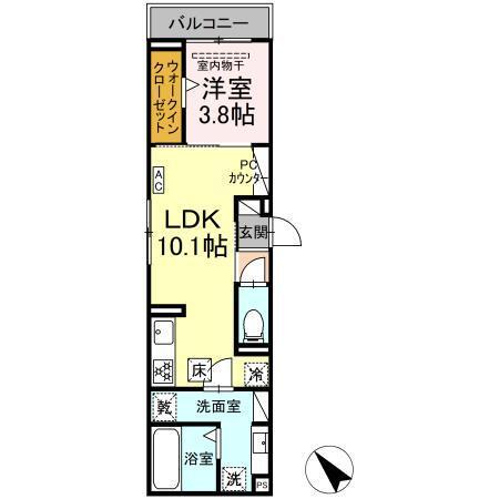 セレスティア東梅坪（103） 間取り図画像