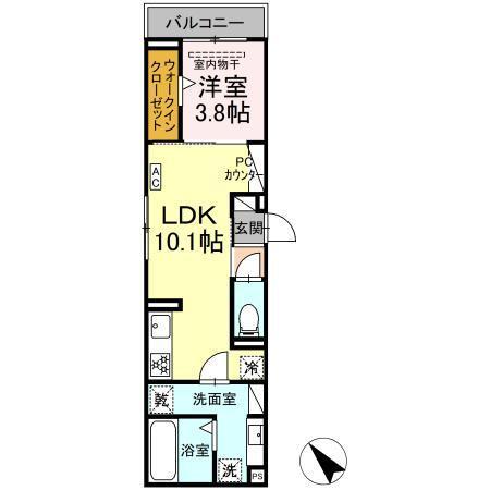 セレスティア東梅坪（203） 間取り図画像