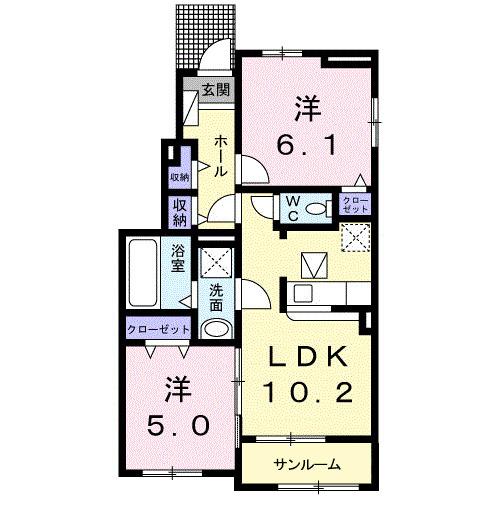 カーサ　コリーナⅠ（101） 間取り図画像