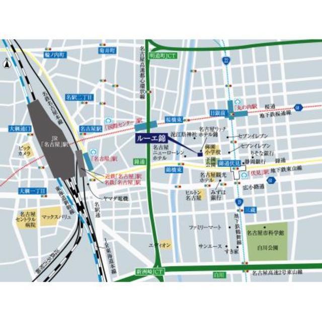 ルーエ錦（705） 地形図・案内図