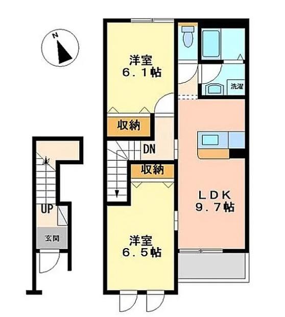 ワイワイ・ハウス杉木田（202） 間取り図画像