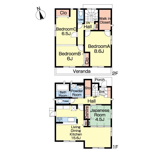 ２F西側の部屋は現況続き間になります