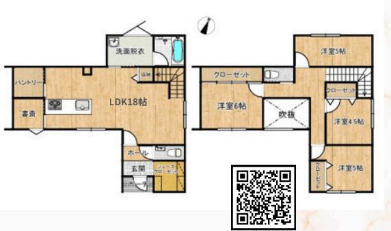 設計士のデザイン　新築戸建て２期　１号棟 間取り図画像