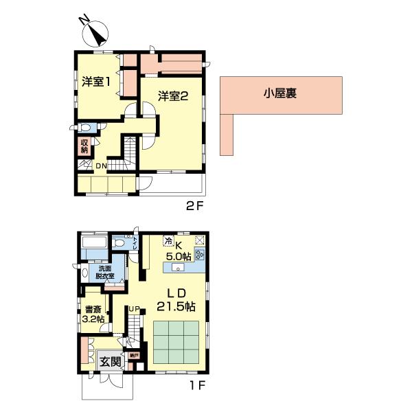 富士市厚原　中古住宅 間取り図画像
