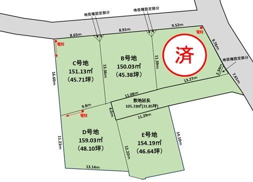 駿東郡長泉町上土狩　5区画分譲地　D号地 区画図