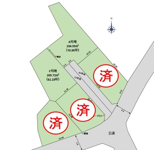 三島市徳倉三丁目　5区画分譲地　C号地 区画図
