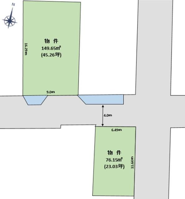 富士市中央町3丁目　売土地 区画図