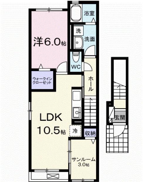 サンシャイン中曽司（201） 間取り図画像