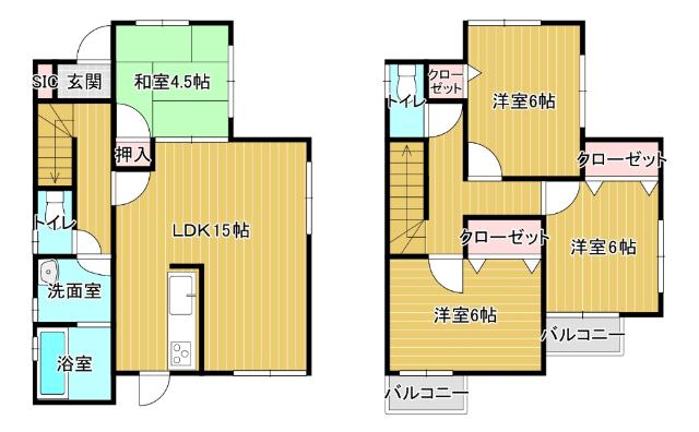 田原本町　新木　中古戸建 間取り図画像