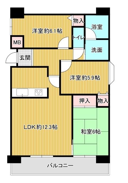 當麻リバティ参番館　中古マンション 間取り図画像