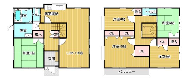香芝市　真美ケ丘７丁目　中古戸建 間取り図画像