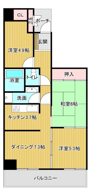 朝日プラザ・アトリアーナ八木　中古マンション 間取り図画像