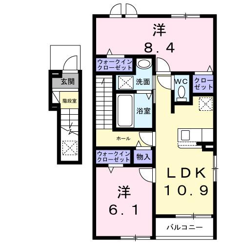 Ｂｒｉｇｈｔ　ｈｉｌｌ　Ⅰ（201） 間取り図画像
