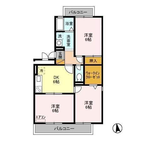 グランメール千昭（201） 間取り図画像