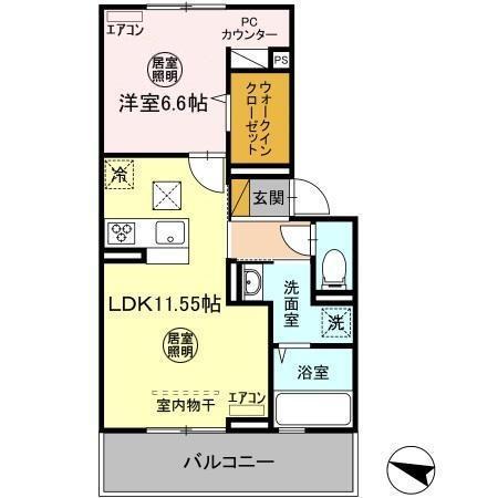 D-room公津の杜B（102） 間取り図画像