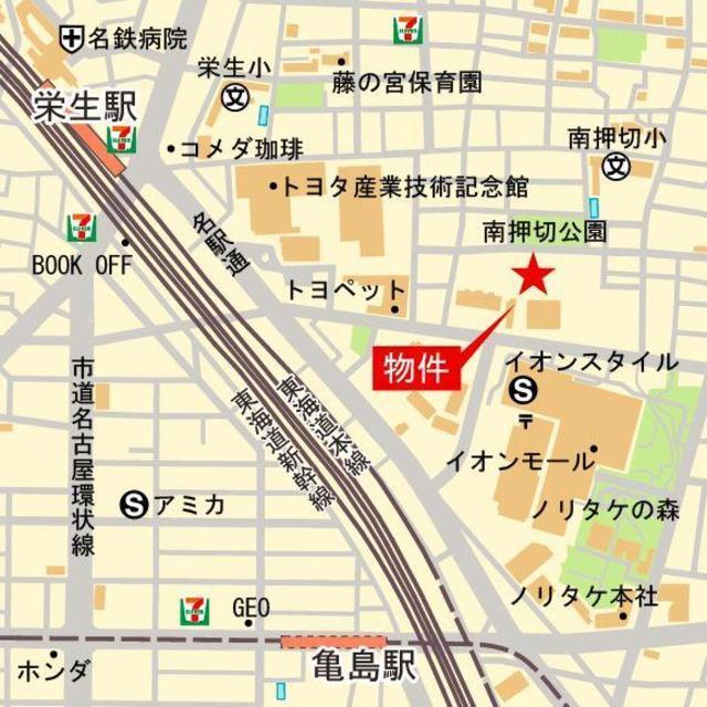 ベルヴュコート名古屋則武（208） 地形図・案内図