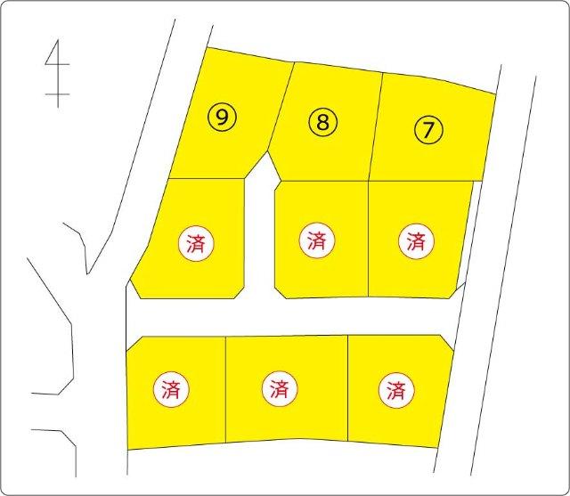 中央市西花輪全9区画分譲地　区画８ 区画図
