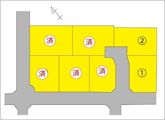中巨摩郡昭和町河東中島全7区画分譲地　区画１ 区画図