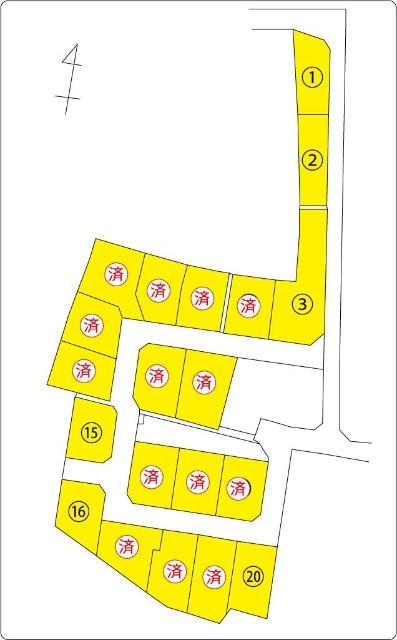 中巨摩郡昭和町西条全20区画分譲地　区画1 区画図