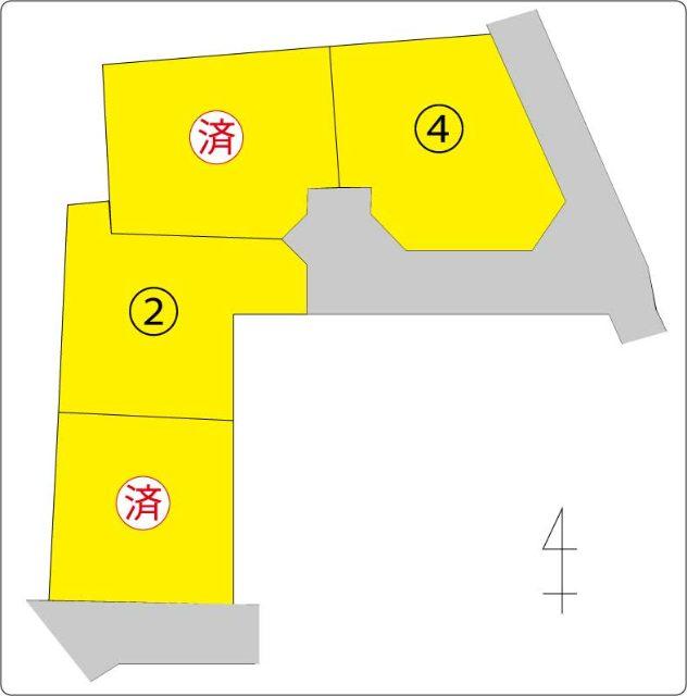 中央市臼井阿原全4区画分譲地　区画2 区画図