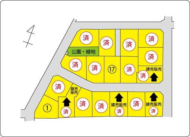 昭和町河東中島全１８区画分譲地　区画１７ 区画図