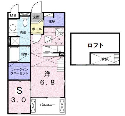 ウエストヒルパーシモン（201） 間取り図画像
