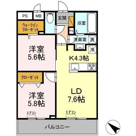 AGREVE（202） 間取り図画像