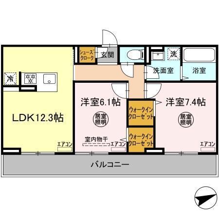 アルメリア　B棟（202） 間取り図画像