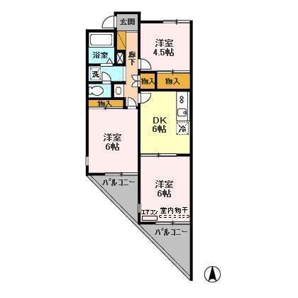 ヴューラーみつわ台　ＡＢＣＤ（A203） 間取り図画像