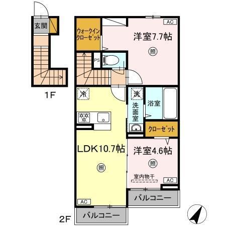 la casa dolce（ﾗ ｶｰｻ ﾄﾞﾙﾁｪ）（203） 間取り図画像