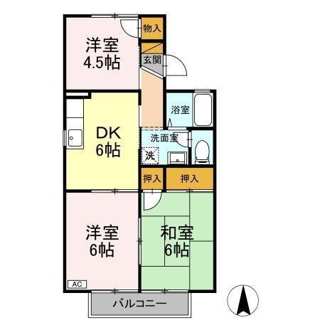 ヴィラモデルナ　A（202） 間取り図画像