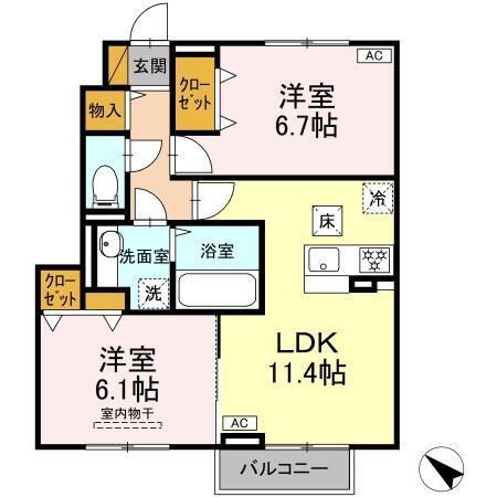 ポテトドゥーエ（103） 間取り図画像