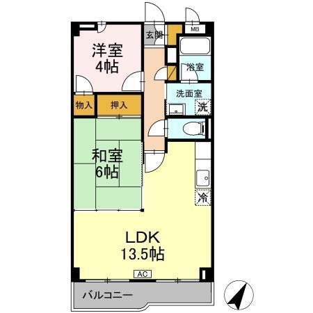 エクセルハイム海宝（202） 間取り図画像