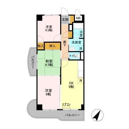 エクセルハイム海宝（301） 間取り図画像