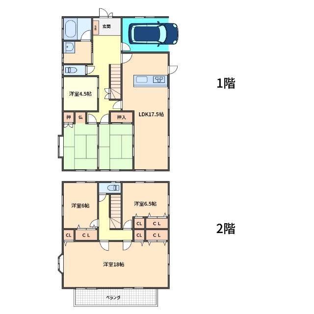 園生町中古戸建 間取り図画像