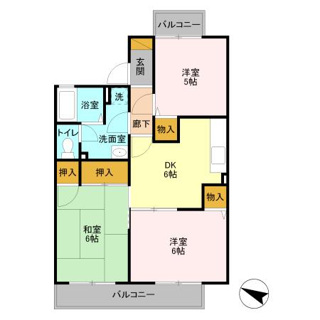 グランディール富士　Ⅰ（203） 間取り図画像