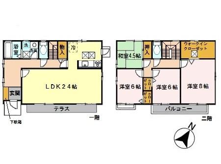星野貸家　Ｃ/Ｅ/Ｆ（C） 間取り図画像