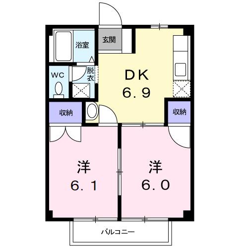 カーサ・グローバルＡ（205） 間取り図画像