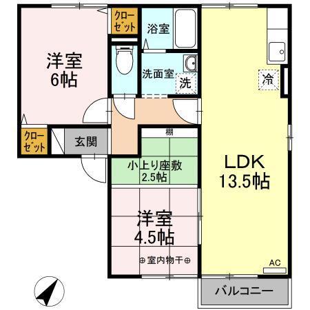 コーポタナカ　AB（B203） 間取り図画像