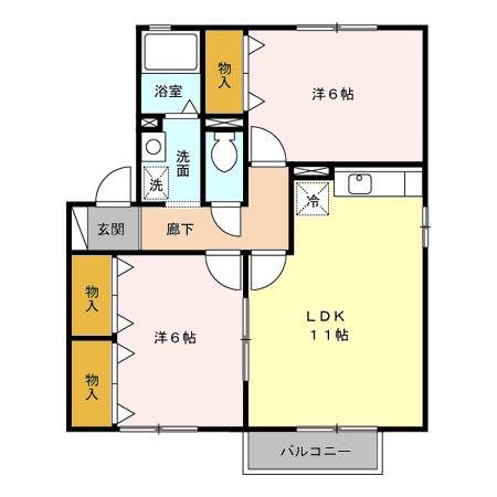 グリーンパークみだい南　AB（B201） 間取り図画像