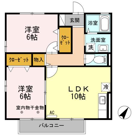 ハイカムール米山　B（201） 間取り図画像