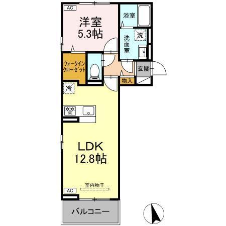 Ｄ−ＲＯＯＭ清水新居Ⅰ（303） 間取り図画像