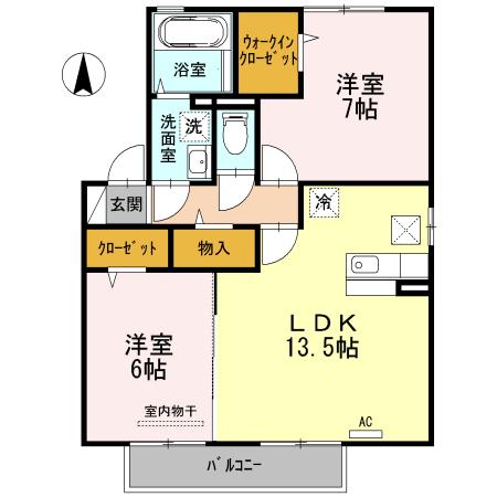 Ａｂｂｅｙ Ｒｏａｄ Ⅱ(ｱﾋﾞｰﾛｰﾄﾞﾂｰ)　B（101） 間取り図画像