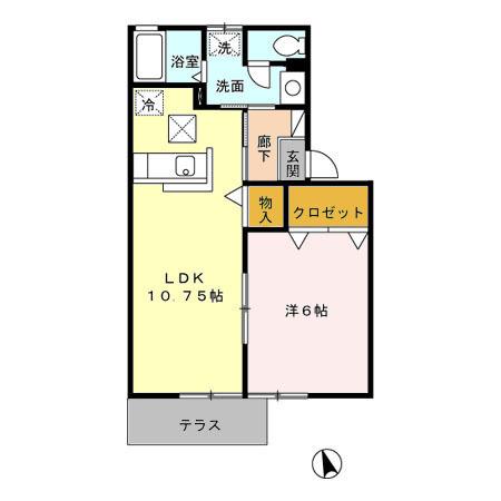 ロイヤルタウン蓬沢　ABCD（B102） 間取り図画像
