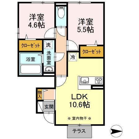 Ｄ−ｒｏｏｍ真幸（101） 間取り図画像