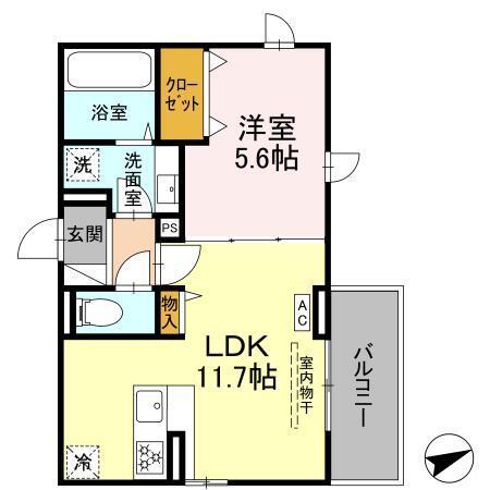 ノイハイマート屋形（201） 間取り図画像