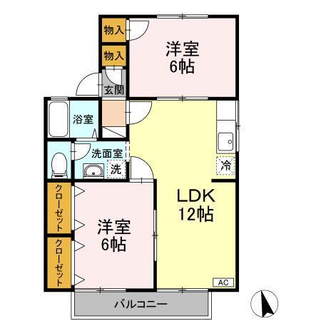 セジュール豊丘　A（201） 間取り図画像